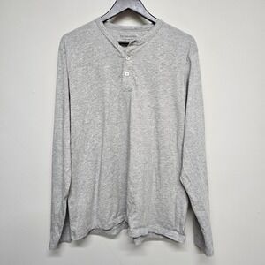 Outerknown Henley Shirt Mens XL Grey Organic Pima Cotton Long Sleeve Minimalist
